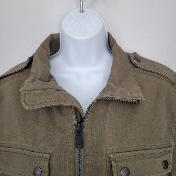 Carhartt Women's Medium Olive Green Canvas Utility Military Jacket Coat Workwear - Picture 6 of 12